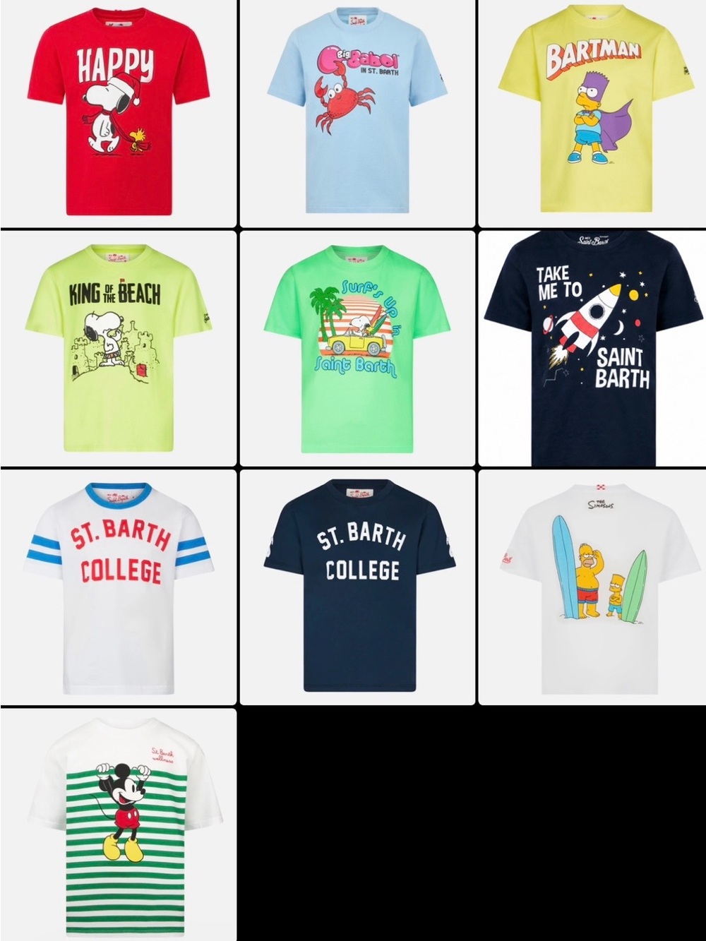 MC2 Saint Barth Boys T-Shirt Bundle, 10 T-Shirts, Special Edition Prints